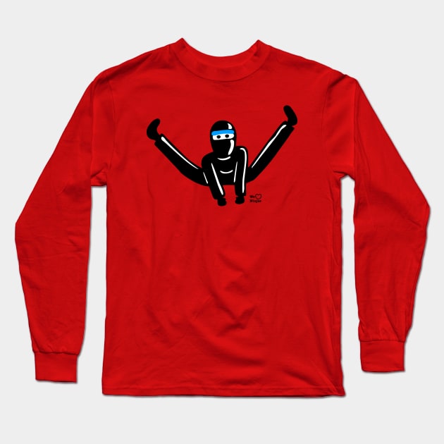 Cute Ninja Jumping Split Kick! Long Sleeve T-Shirt by weheartninjas